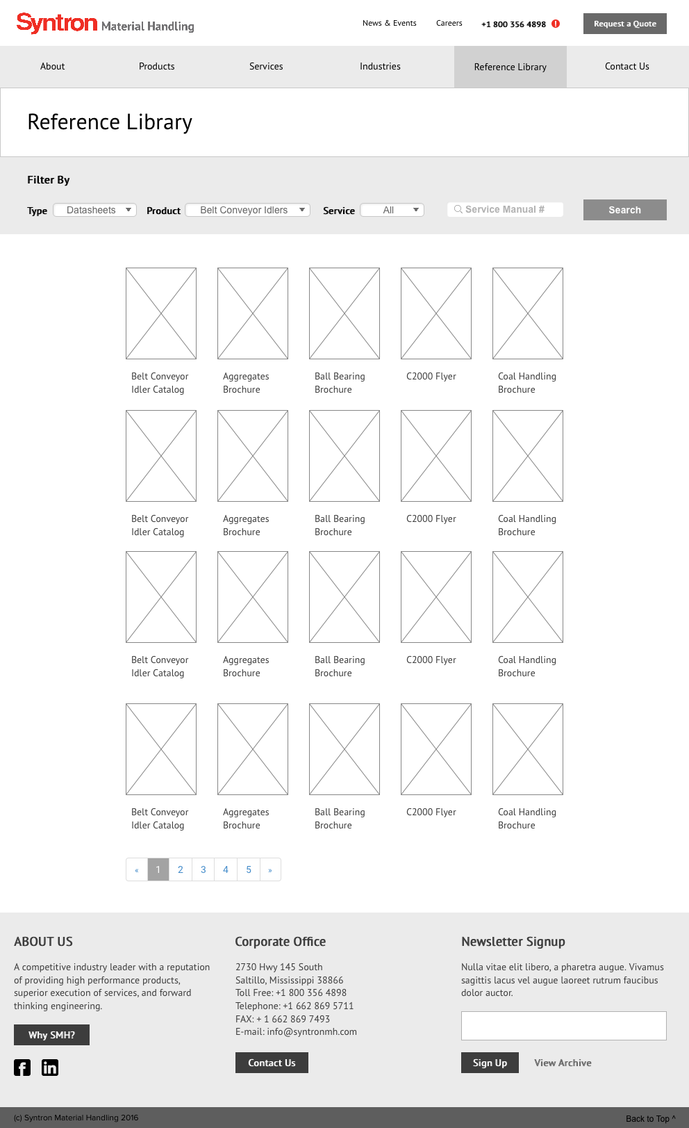 Syntron Reference Library Wireframe